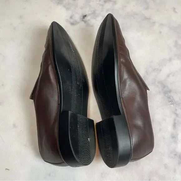 Bally Mens Caddo Brown Italian Leather Slip On Loafers Square Toe Sz 8E
